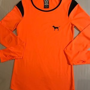 Sm-Neon Orange & Black VS PINK LS Workout Top